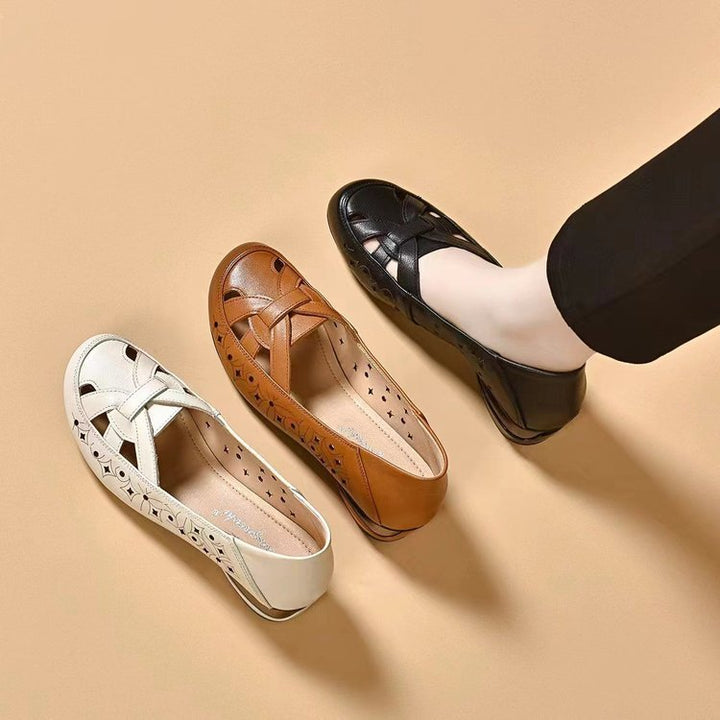 Elbie | Stylish Leather Slip-Ons with Airy Cutouts