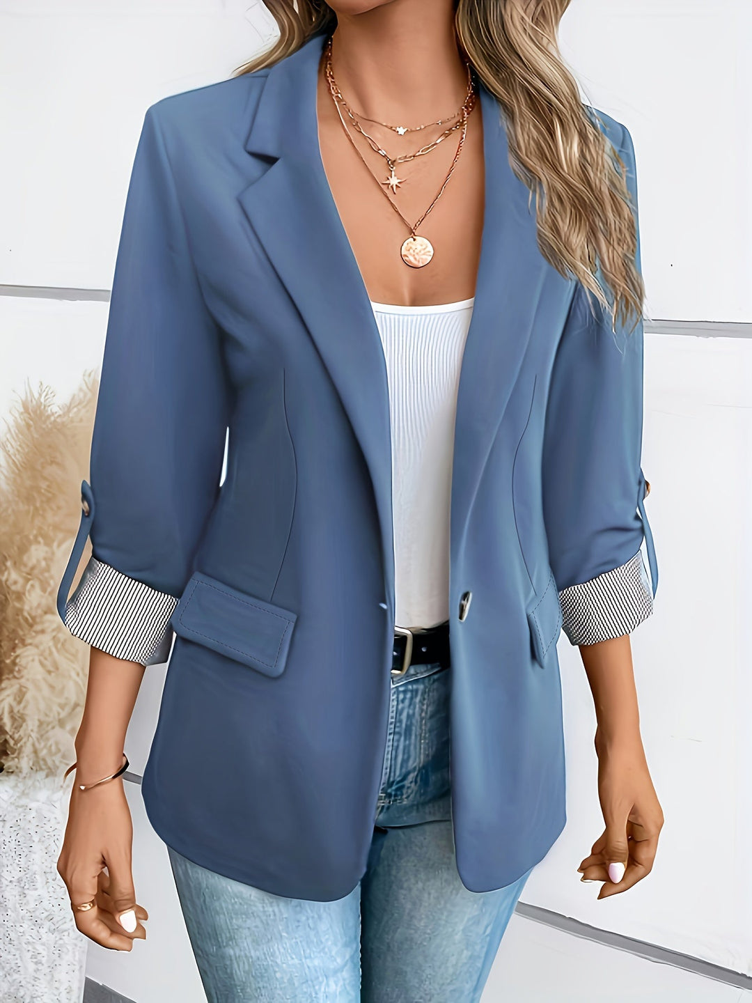 Women’s Casual Roll-Sleeve Blazer