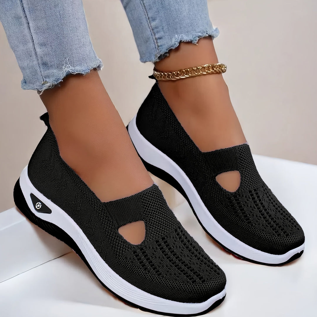 Women's Slip-On Sports Shoes | with Mesh and Thick Sole
