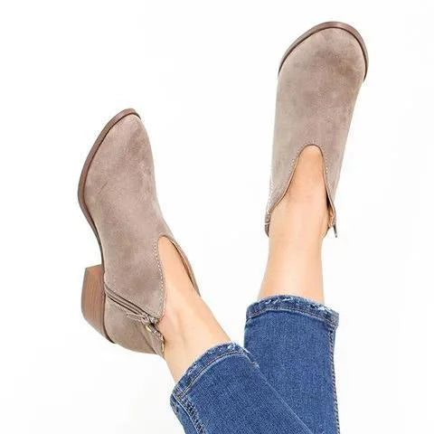 Aimera | Feminine Block Heel Shoes with Modern V-Neck