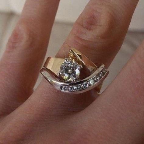 Marceline™ | Irregular Gold, Silver Zirconia Ring