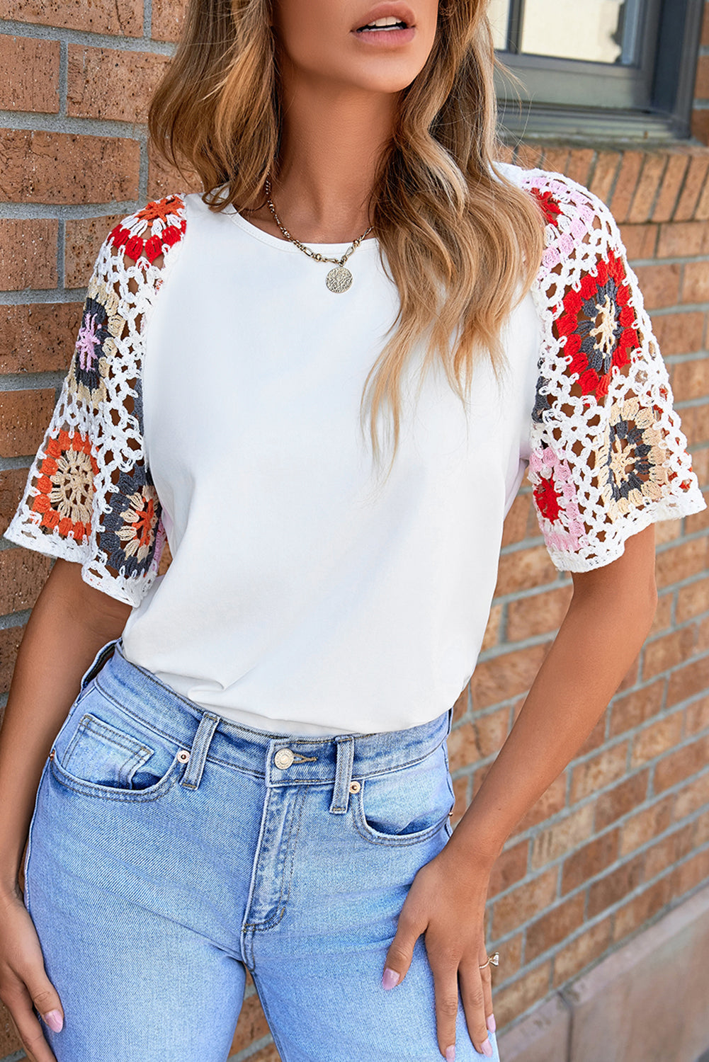 Meribeth | Crochet Top with Floral Pattern
