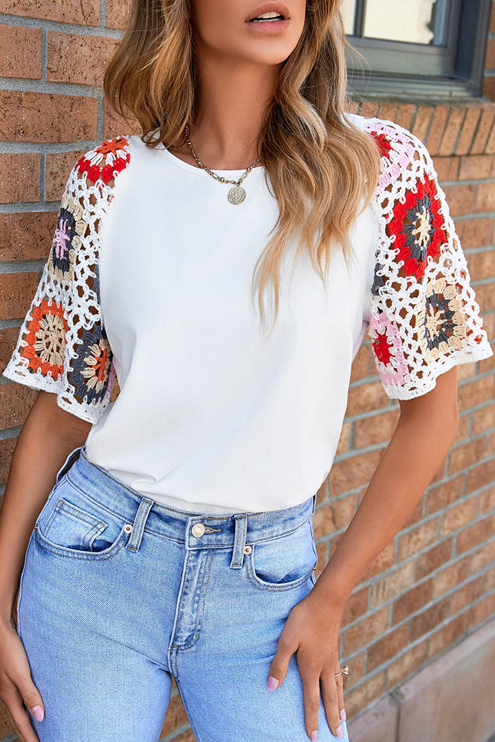 Meribeth | Crochet Top with Floral Pattern