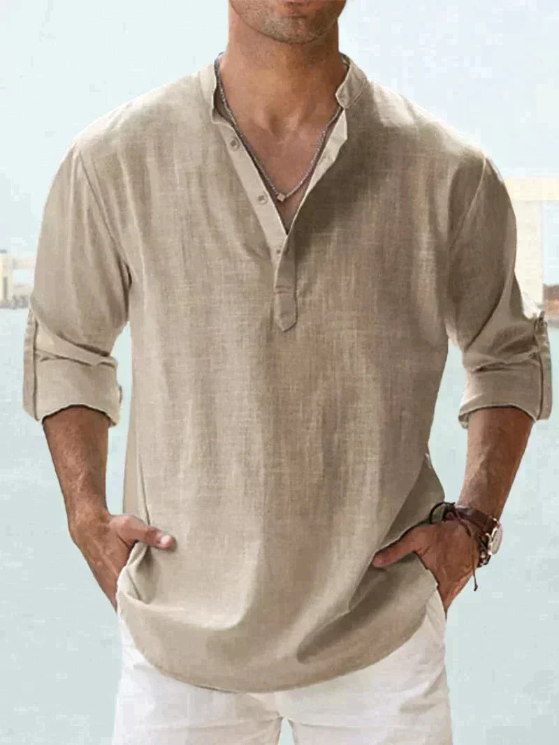 Men’s Henley Long Sleeve Casual Shirt