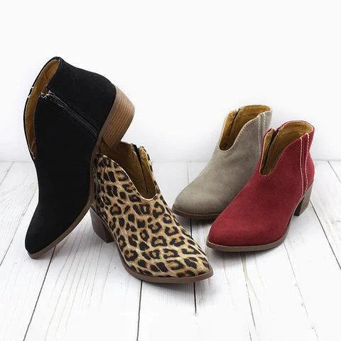 Aimera | Feminine Block Heel Shoes with Modern V-Neck