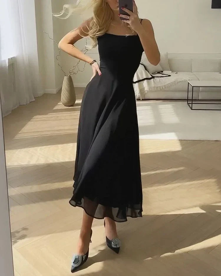 Women’s Elegant Square Neck Midi Dress