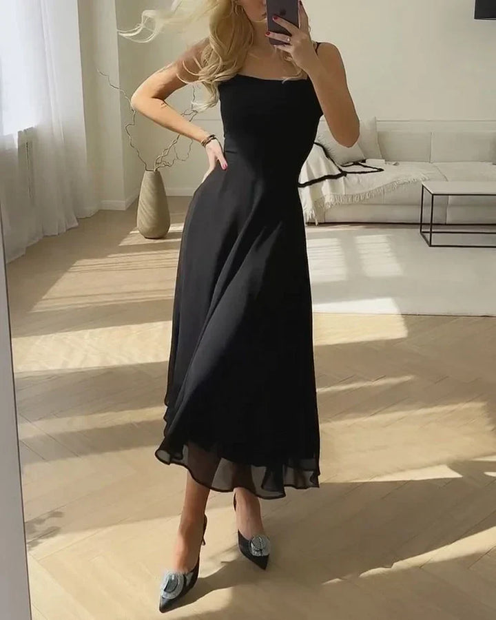 Women’s Elegant Square Neck Midi Dress