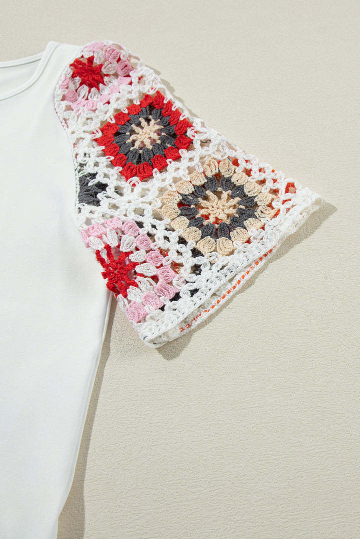 Meribeth | Crochet Top with Floral Pattern