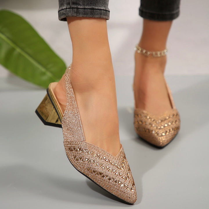Jaina | Glamorous High Heels with Sparkling Crystal Details
