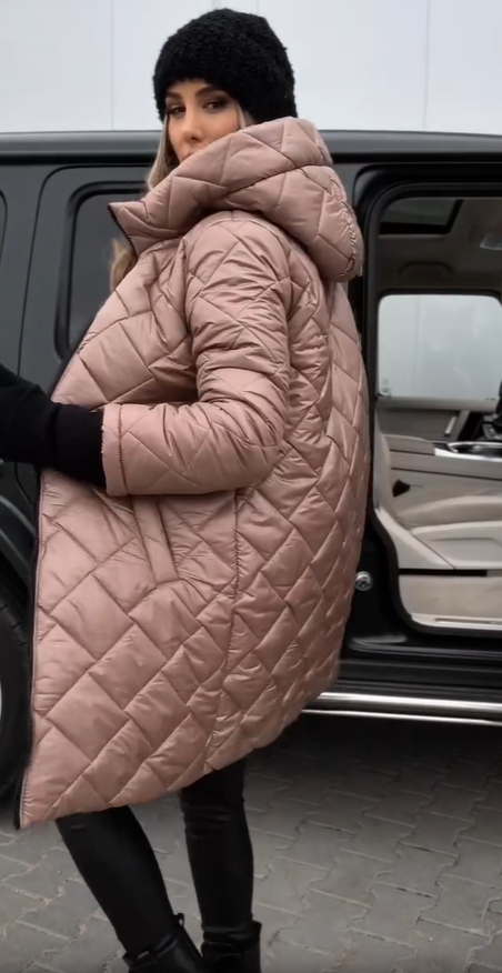 Women's Winter Quilted Jacket with High Collar