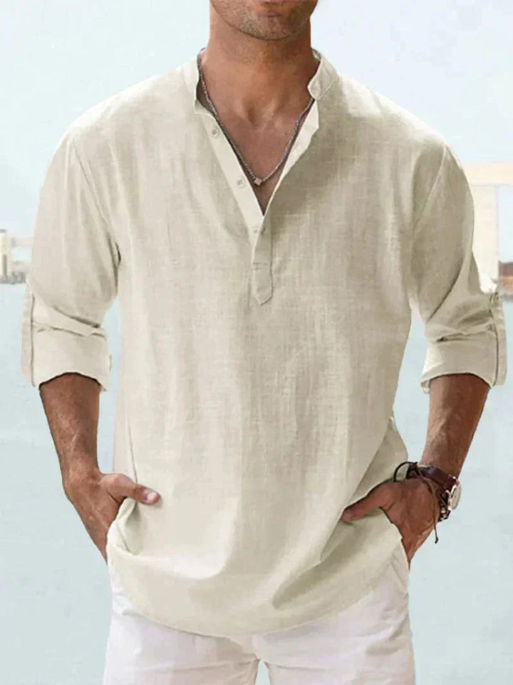 Men’s Henley Long Sleeve Casual Shirt