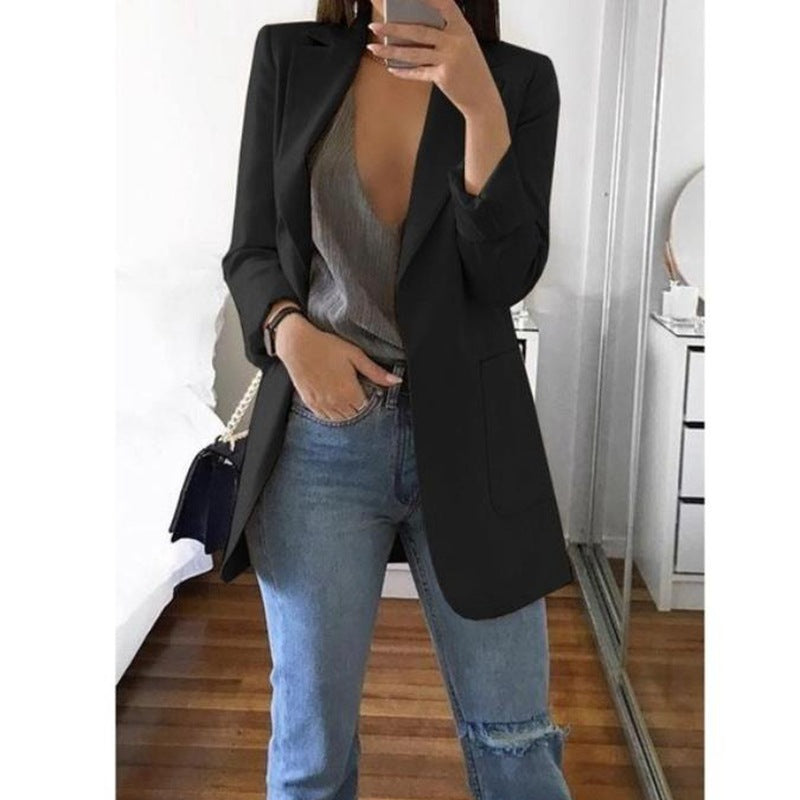 Women’s Casual Longline Blazer Jacket