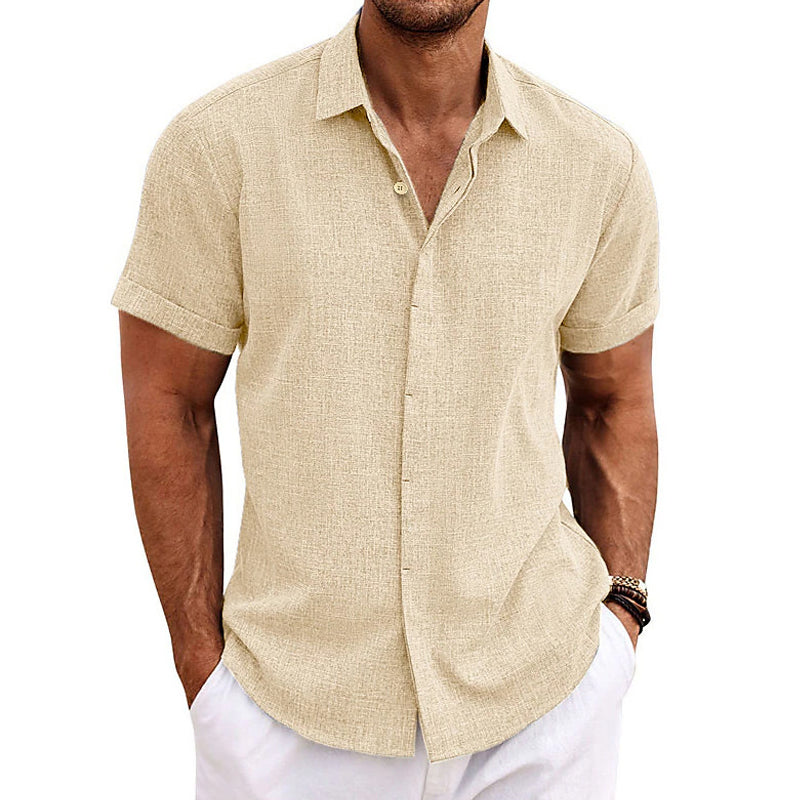 Men’s Short Sleeve Casual Button-Up Shirt