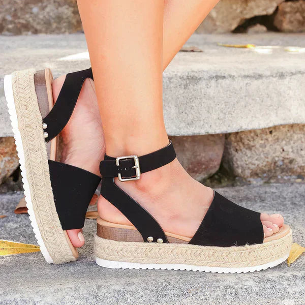 Women’s Platform Espadrille Sandals with Ankle Strap