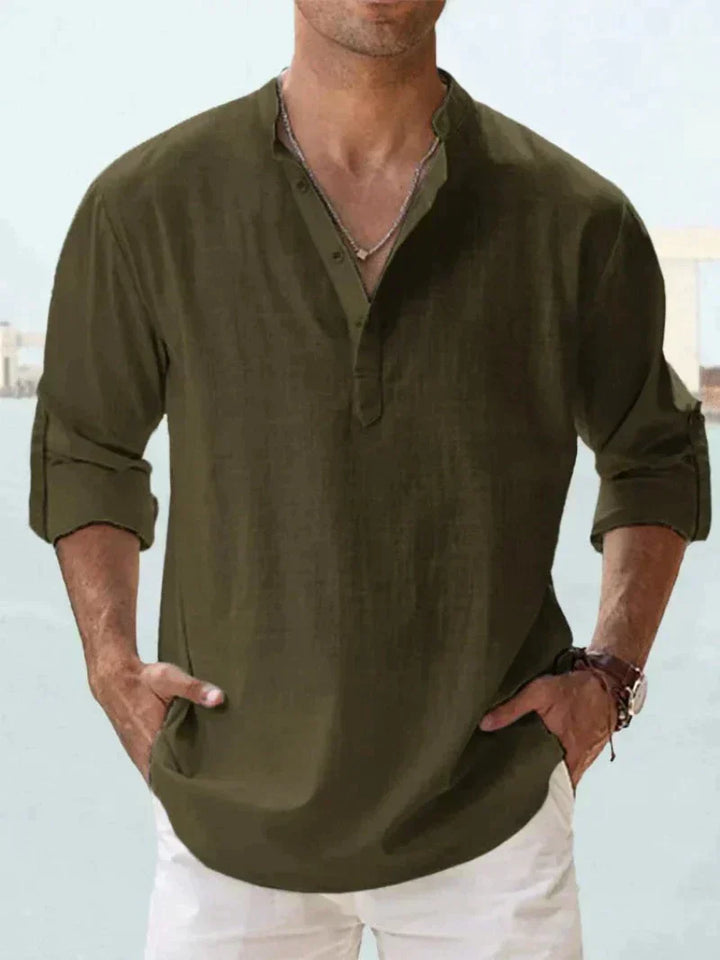 Men’s Henley Long Sleeve Casual Shirt
