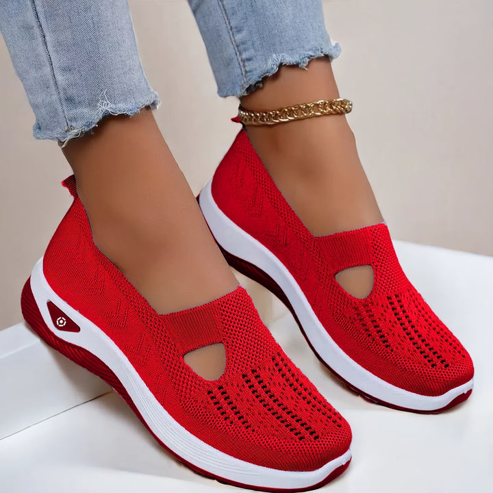 Women's Slip-On Sports Shoes | with Mesh and Thick Sole