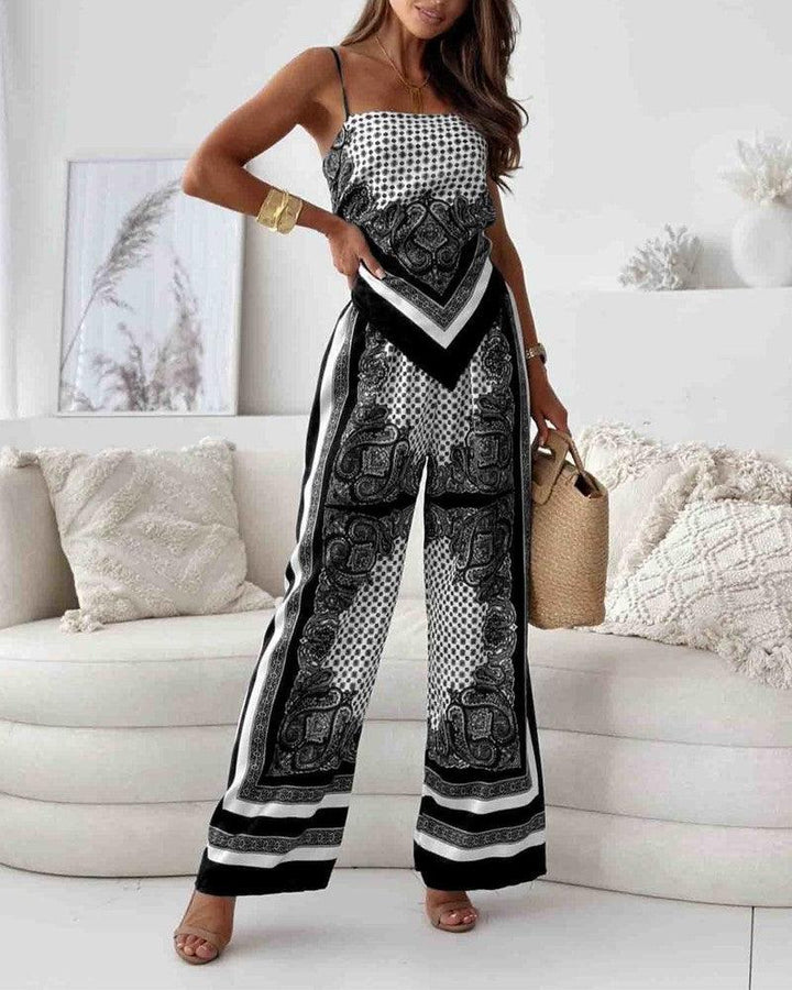 Helen | Stylish Lace-Up Vest & Pants Two-Piece Set Dress