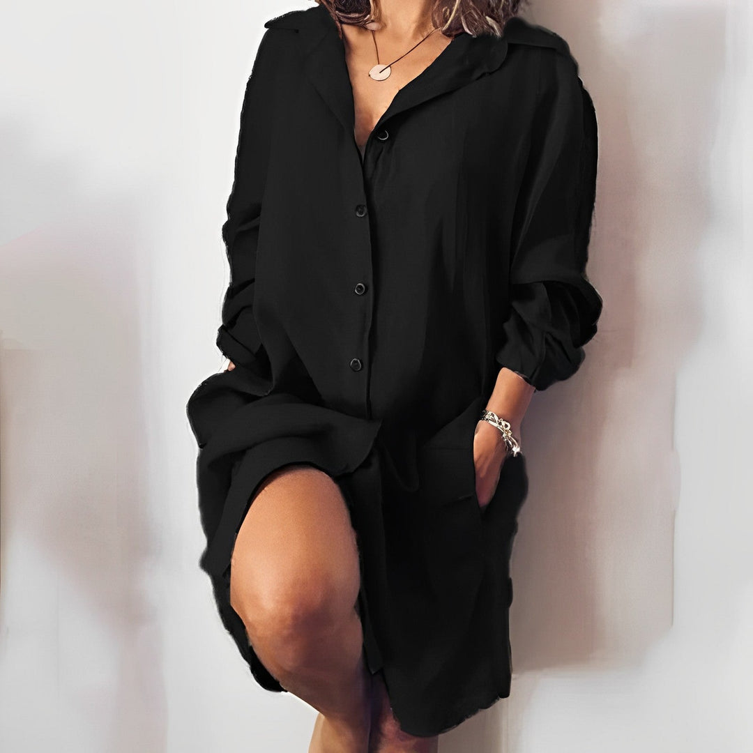 Women’s Casual Button-Up Shirt Dress