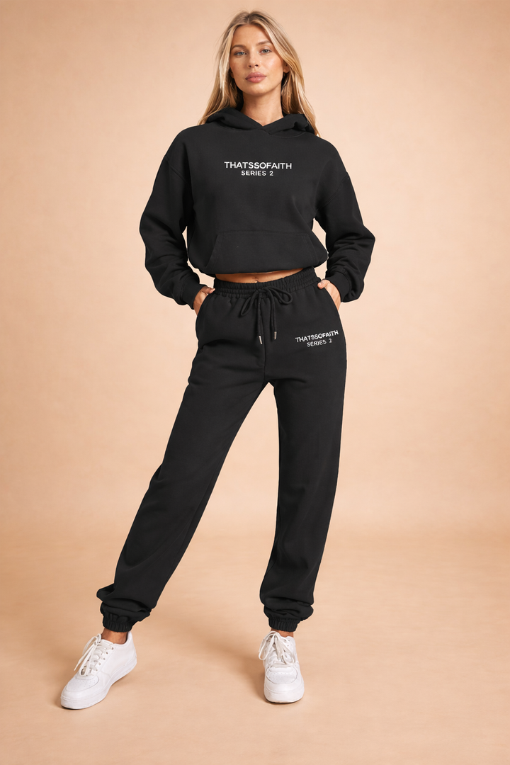 Women's Complete Tracksuit | with Short Sweatshirt and Pants