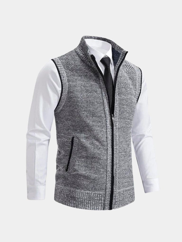 Men's Sweaters | Zip-Up Sweater Vest with Collar