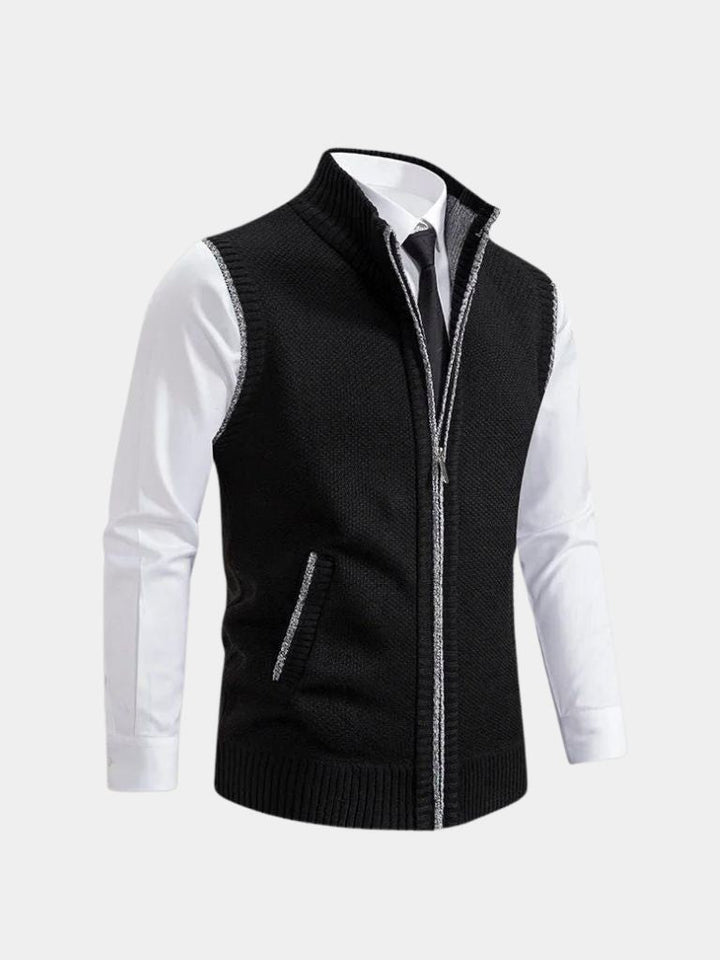 Men's Sweaters | Zip-Up Sweater Vest with Collar