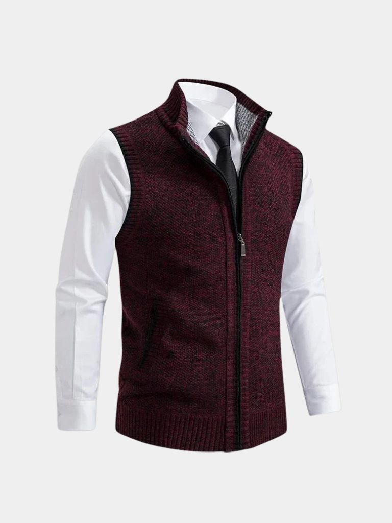 Men's Sweaters | Zip-Up Sweater Vest with Collar