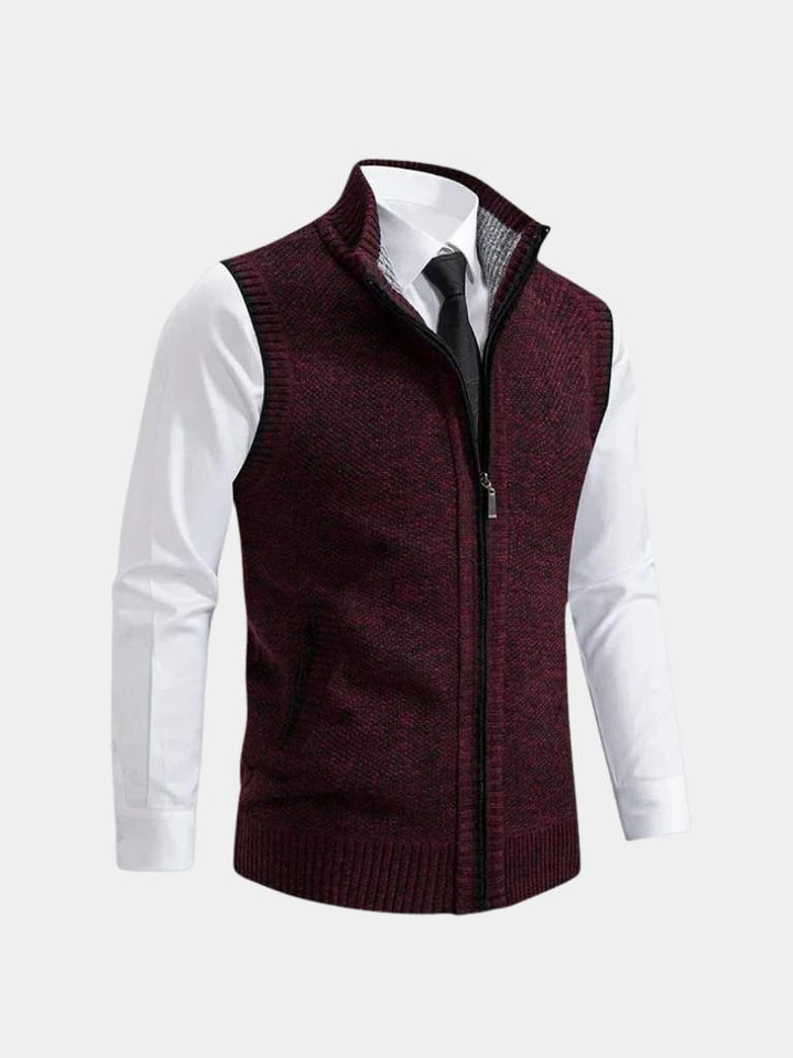 Men's Sweaters | Zip-Up Sweater Vest with Collar