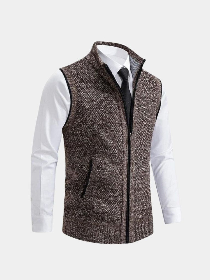 Men's Sweaters | Zip-Up Sweater Vest with Collar