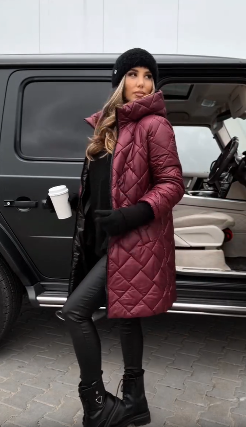 Women's Winter Quilted Jacket with High Collar