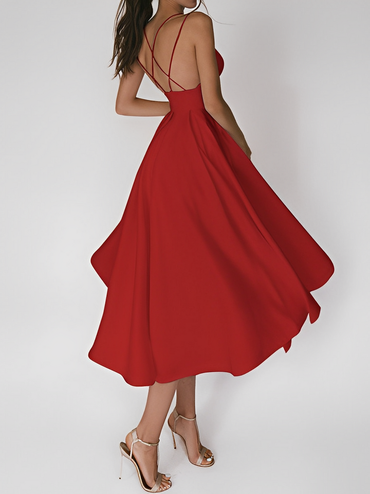 Women’s Elegant Strappy Back Midi Dress