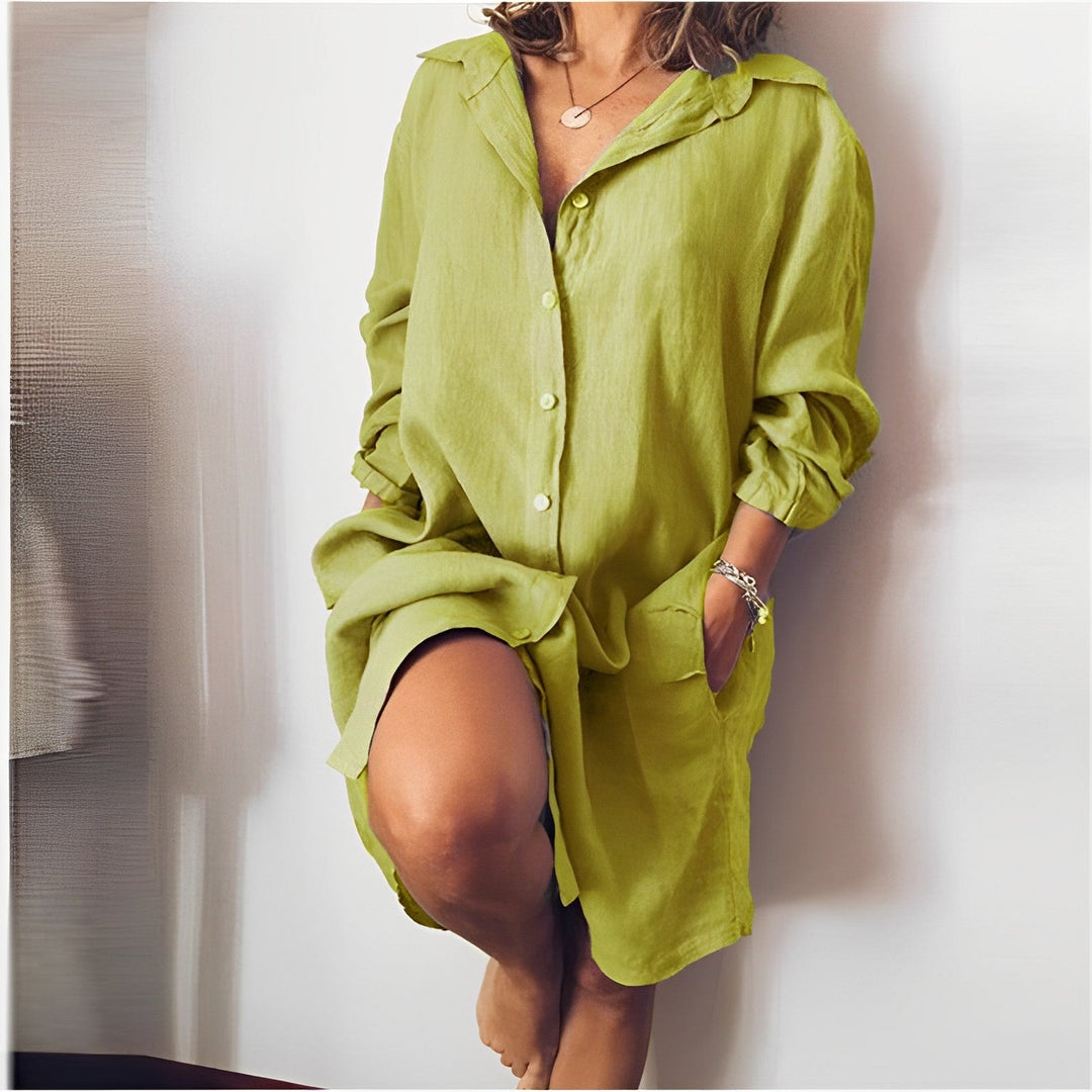 Women’s Casual Button-Up Shirt Dress