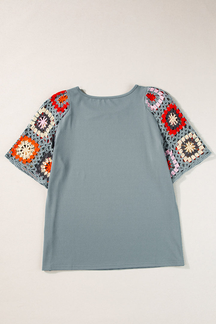 Meribeth | Crochet Top with Floral Pattern