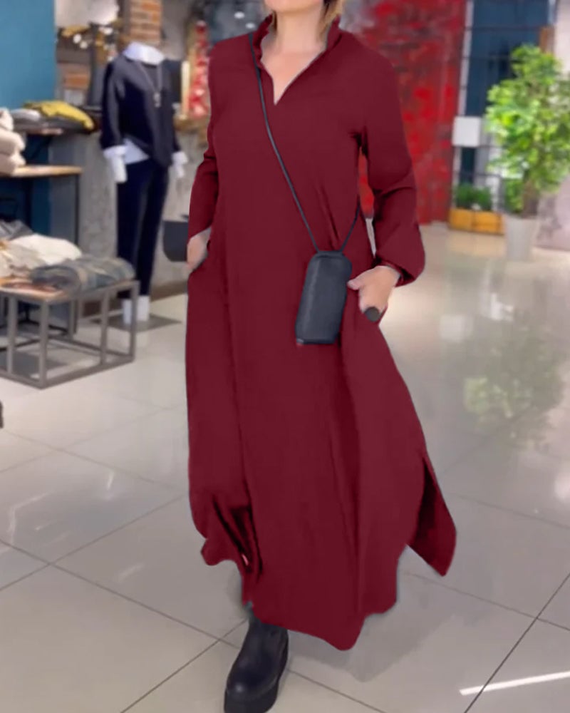 Uzila | Long, Loose Dress with Slit