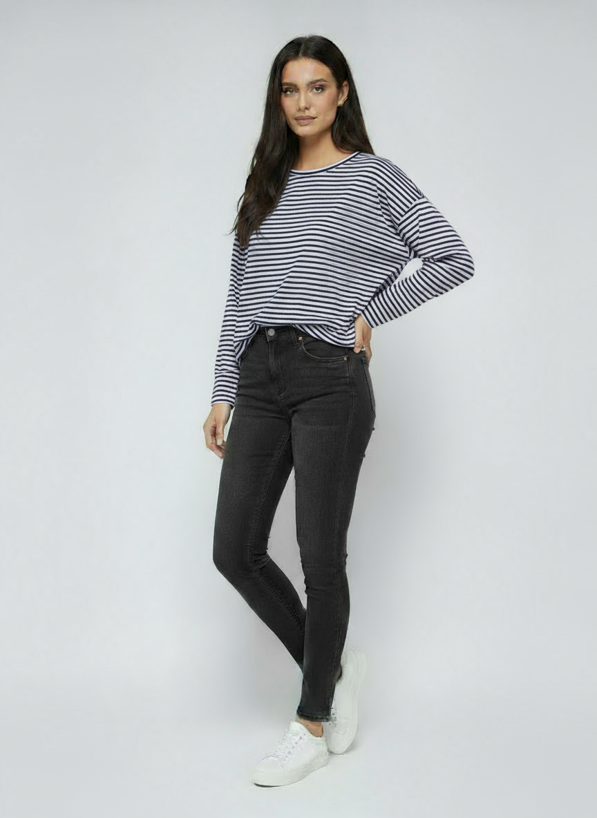 Women's Striped Blouse | Loose Cotton Long Sleeve Blouse