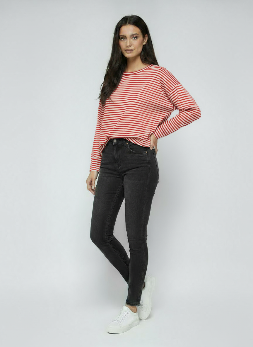Women's Striped Blouse | Loose Cotton Long Sleeve Blouse