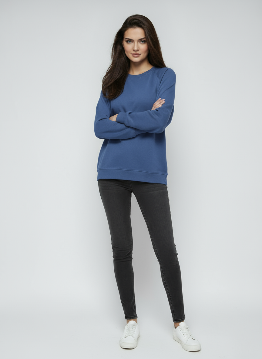 Women's Sweatshirt | Classic Sweater with Round Neck and Long Sleeves