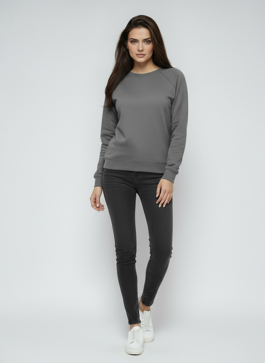 Women's Sweatshirt | Classic Sweater with Round Neck and Long Sleeves
