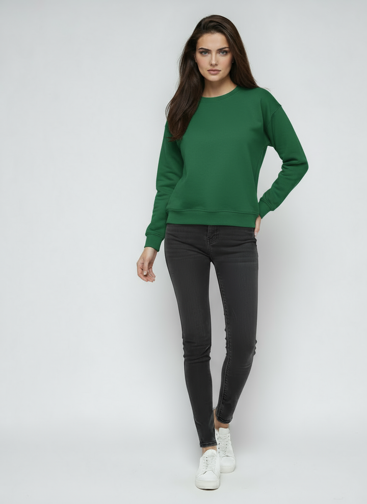 Women's Sweatshirt | Classic Sweater with Round Neck and Long Sleeves