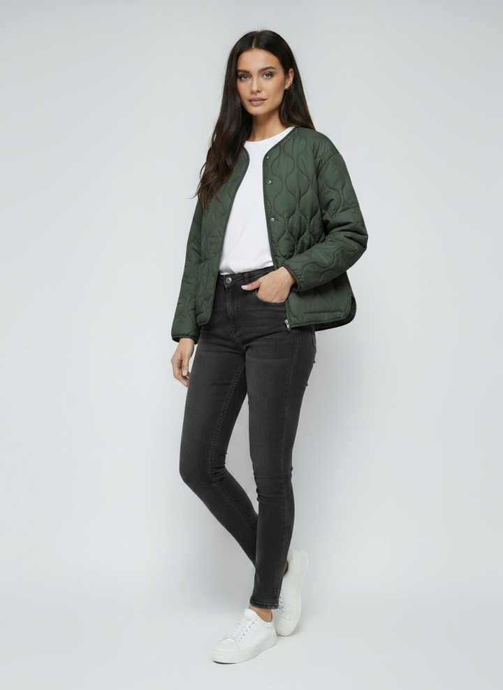 Women's Quilted Jacket | Lightweight Short Jacket with Pockets