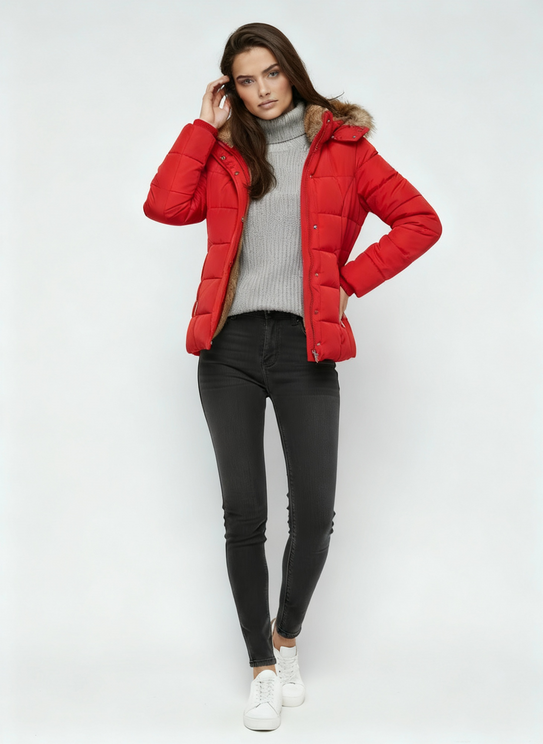 Women's Winter Jacket | Quilted Jacket with Hood and Fur