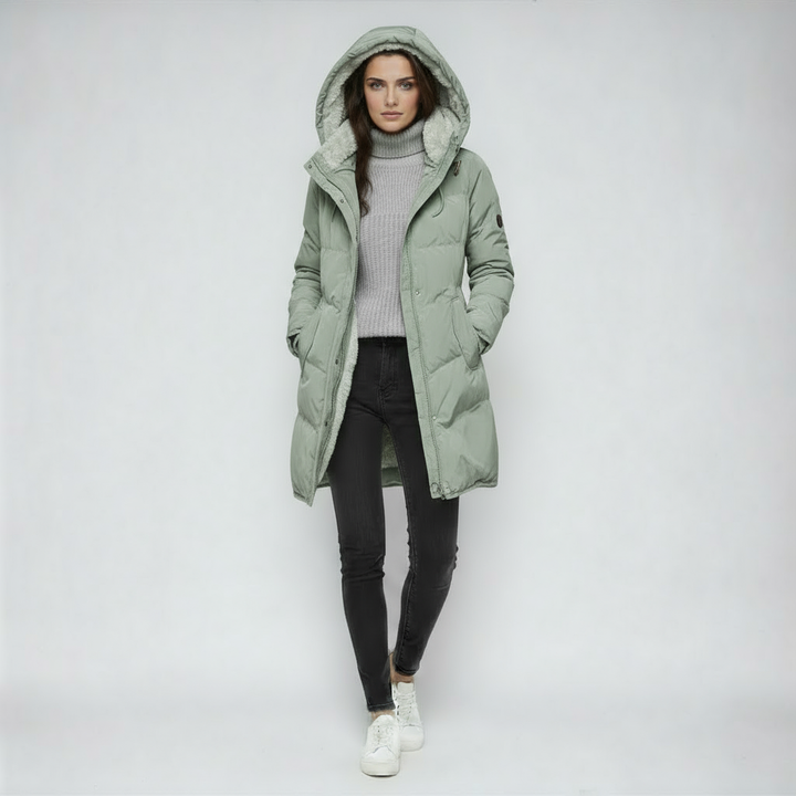 Women's Winter Jacket | Long Quilted Jacket with Hood