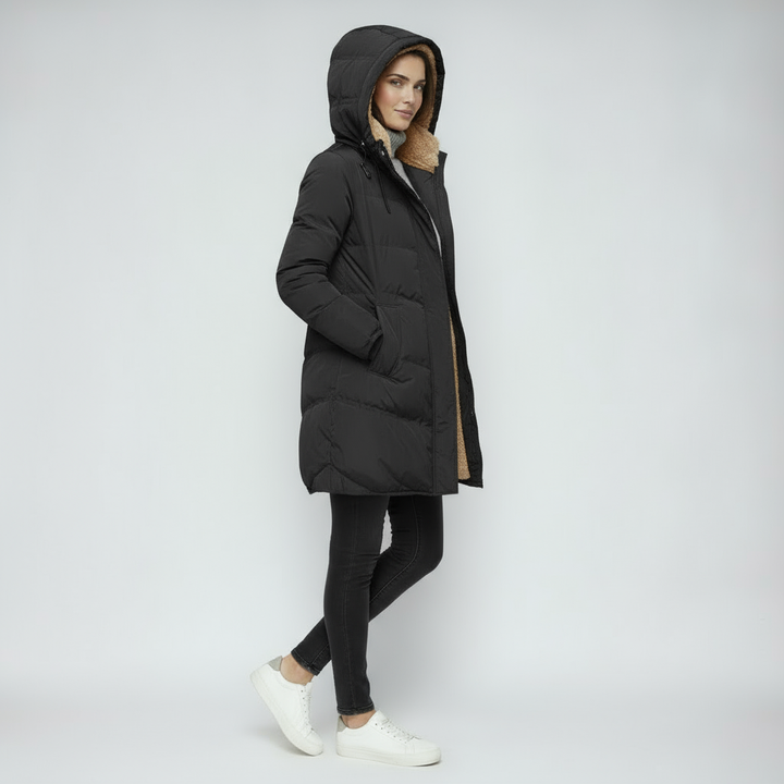 Women's Winter Jacket | Long Quilted Jacket with Hood