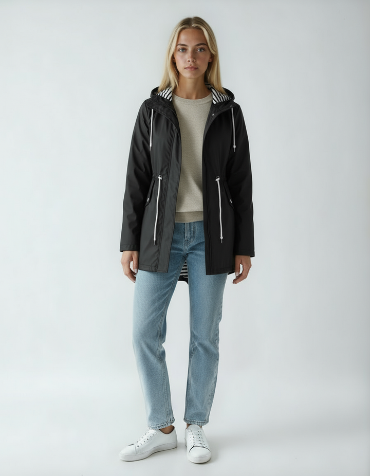 Women's Parka | Lightweight Rain Jacket with Hood and Drawstring
