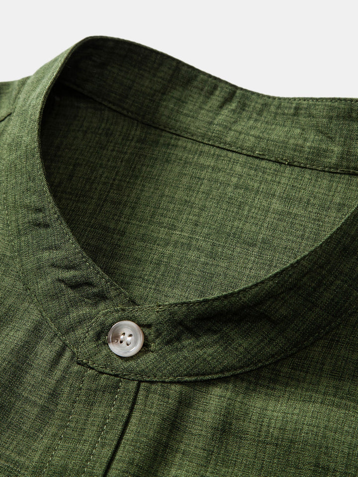 Men’s Short-Sleeve Set – Stand-Up Collar & Breathable Fit