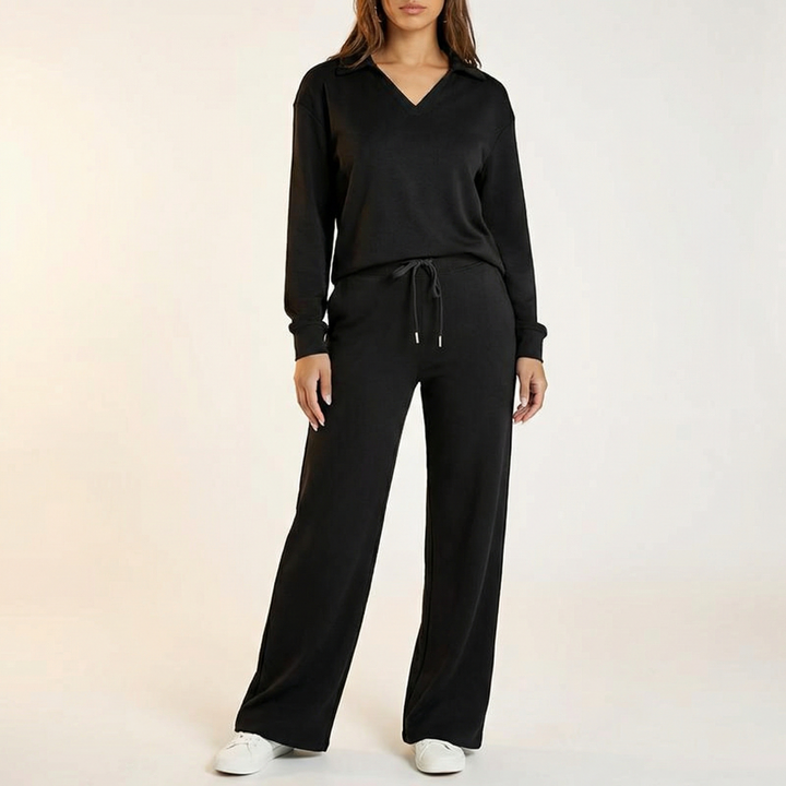 Women's Long Sleeve Set with Loose Pants