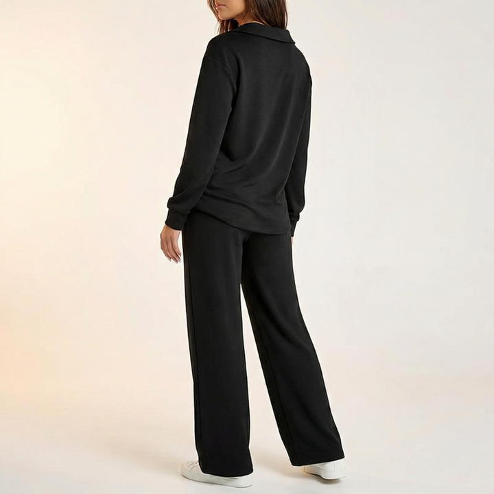 Women's Long Sleeve Set with Loose Pants