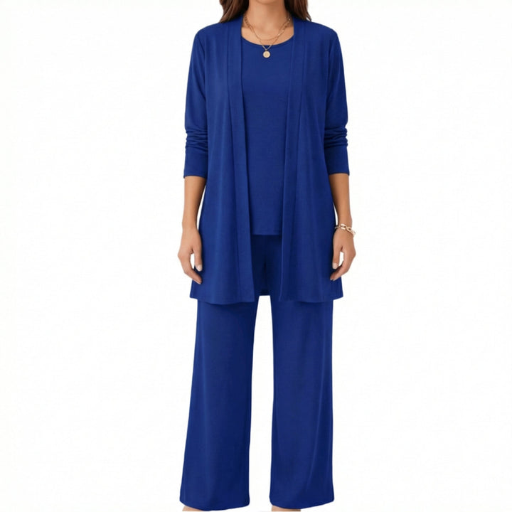 Women's Set with Long Cardigan and Loose Pants