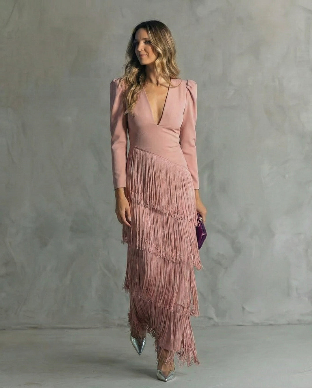 Clara | Stylish Dress with Fringe Sleeves