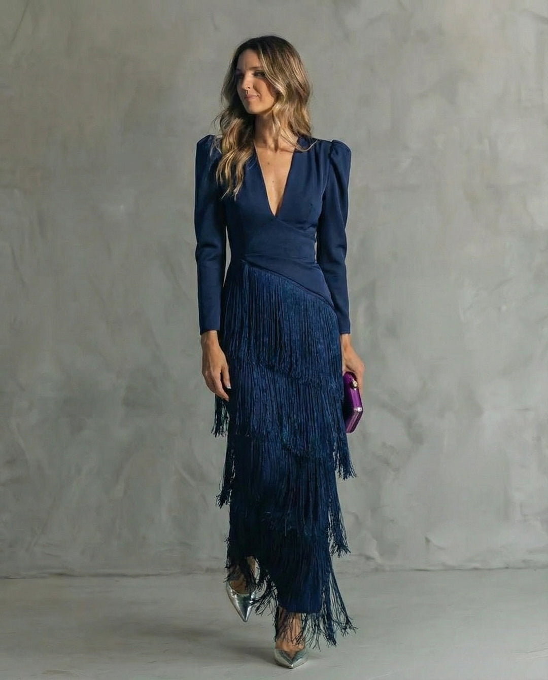 Clara | Stylish Dress with Fringe Sleeves