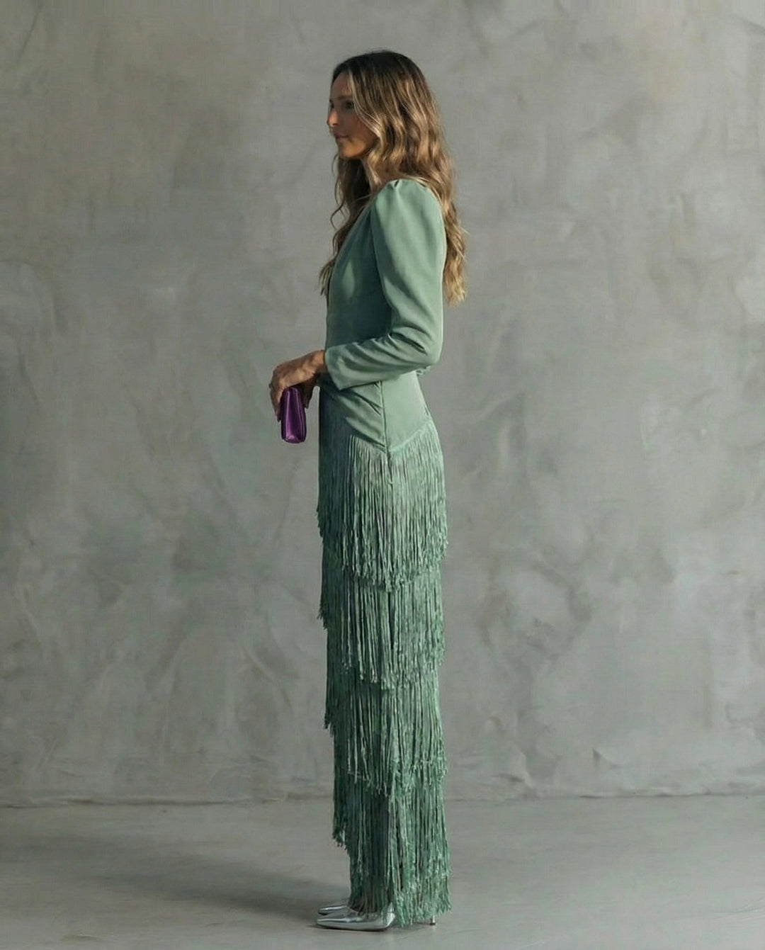 Clara | Stylish Dress with Fringe Sleeves